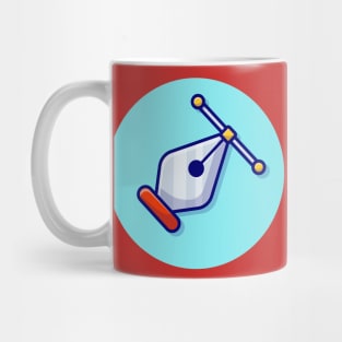 Pen Tool Cartoon Vector Icon Illustration Mug